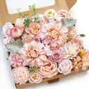 Pink Artificial Flowers Combo Box Wedding Decor,Fake Flowers,Flowers for Decoration,Silk Flowers for Home Decor Indoor,Cake Flowers,Faux Flowers for Crafts