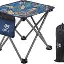 Opliy Camping Stool, Folding Small Chair Portable Camp Stool for Camping Fishing Hiking Gardening and Beach, Camping Seat with Carry Bag (Blue-Leaf)