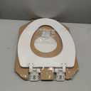 Mayfair Linden Slow Close Toilet Seat, Non Slip Heavy Duty Wood, Easy Install, Elongated, White