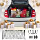 Double Layers Cargo Net,Trunk Bed Extender,Trunk Organizer Elastic Mesh Net for Small Cars Mid Size Cars Automotive Interior Accessories Storage(35.4x15.7inch)