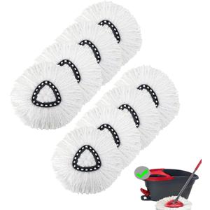 8 Pack Mop Replacement Head, Ailengy 100% Microfiber Mop Refills Spin Mop Replacement Head, 360 Micro Spin Cleaning Replacement Mop Heads for Easy House Cleaning Floor Mopping