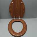 Elongated Toilet Seat Molded Wood Toilet Seat with Zinc Alloy Hinges, Easy to Install also Easy to Clean, Anti-pinch Wooden Toilet Seat by Angol Shiold (Elongated, Brownish Yellow)