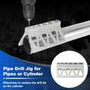 Handheld Pipe Drill Jig for Pipes or Cylinder Pipe, Bridge Pipe Drilling Guide Block Triangle Window Cutouts, Handheld Drilling Guides Jig for Bit on Cylinder Centering Tool