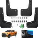 2024-2025 Ford Ranger Mud Flaps - 4PCS Front & Rear Splash Guards for XL/XLT/Lariat, No Drill Required, All Weather Protector Splash Guard Fenders, Not for Raptor (with Wheel Flare)