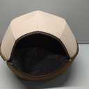 Large Cat Tunnel Bed for Indoor Cats Up to 30 Lbs Peekaboo Donut Cave with Catnip and Plush Toys Scratch Resistant Felt Design Detachable and Washable Cat Tunnel (Beige, L)