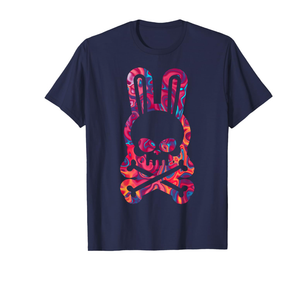 Easter Bunny Retro Tie Dye Bunny Skull Cross Bone Halloween T-Shirt , Size S