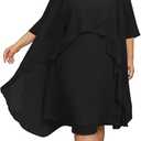Hanna Nikole Womens Plus Size Dress with Jacket 2 Piece Wedding Guest Dresses Flowy Mother of The Bride Dress (18 Plus, Black)