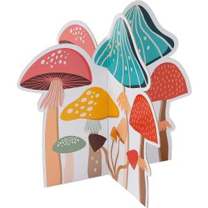 Fun Express 10" x 10" Mushroom Party White Cardstock 3D Centerpieces - 3 Piece