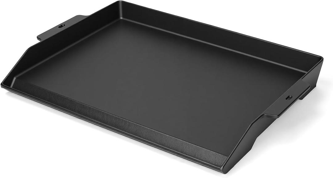 23"x16" Cast Iron Universal Griddle for Gas Grill - 23.5lb Heavy Duty - Pre-Seasoned Nonstick Surface, Reinforced Ridges & Extra High Sidewalls, Flat Top Plate for Gas/Charcoal