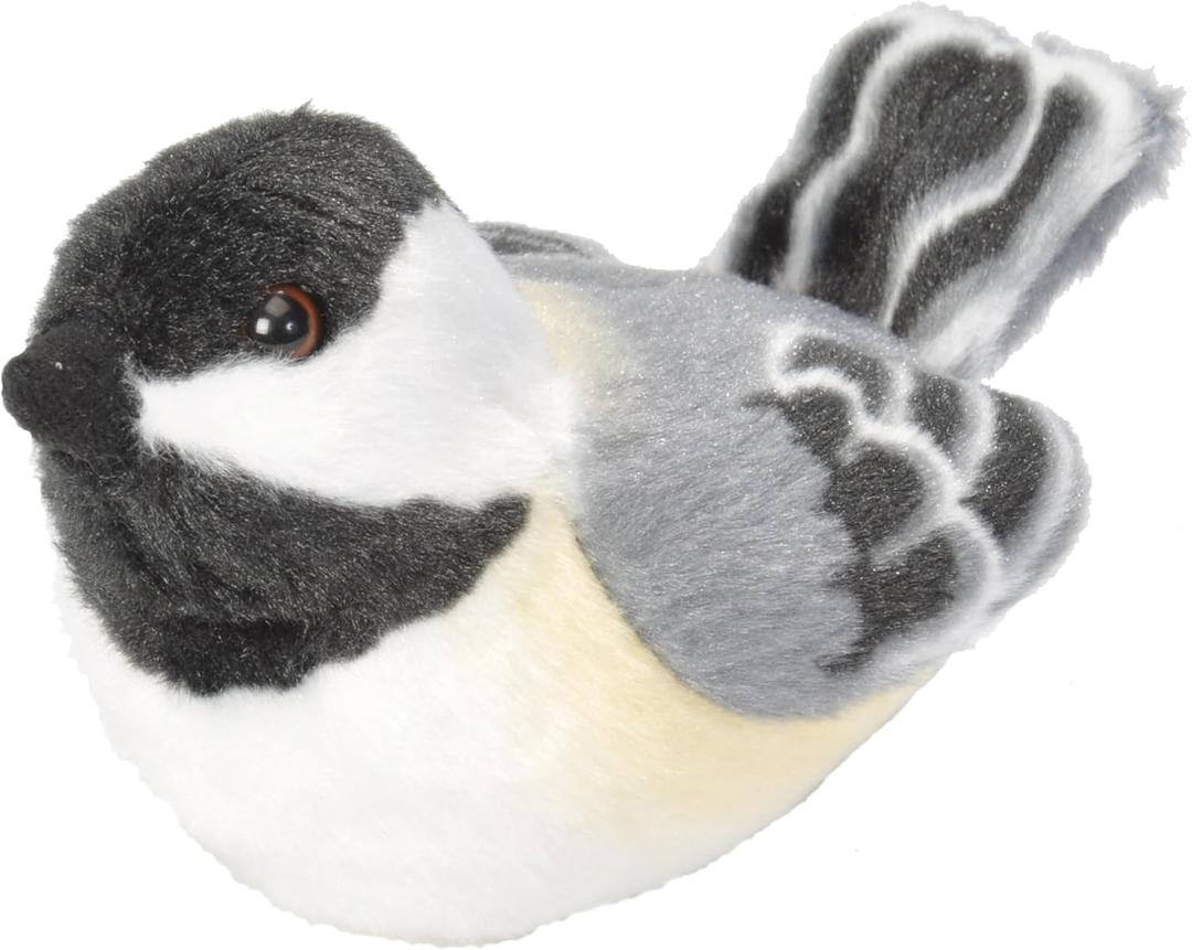 Wild Republic Audubon Birds Black-Capped Chickadee Plush with Authentic Bird Sound, Stuffed Animal, Bird Toys for Kids & Birders