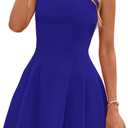 PRETTYGARDEN Summer Dresses for Women 2026 Elegant Classy Spring A Line Business Casual Work Graduation Cocktail Short Dress (Blue, XL)