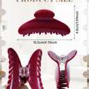 Mesovor 4 pack Acrylic Hair Clips Claws, Nonslip 4.1" Large Hair Grip Hairclips for Thin and Thick | French Banana Barrettes Hair Strong Hold Hair Jaw Clamps (Red, Cherry Red)