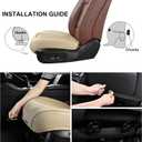 BWTJF 2 Pack Front Car Seat Bottom Covers, Universal Auto Seat Cushions, Nappa Leather Full Wrapping Edge Compatible with Most of Vehicles - SUVs/Sedans/Pickup Trucks, Beige