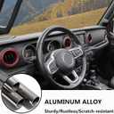 4 PCS Air Conditioning Outlet Trim Cover Aluminum Alloy AC Vent Decoration Ring Center Console Dashboard Interior Accessories Compatible with Wrangler JL 2018-2023 Gladiator JT 2020-2023 (Red)