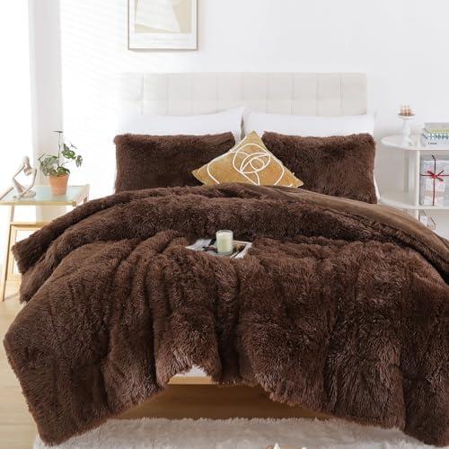 Smoofy Fluffy 90x90inch Comforter , Faux Fur Comforter, Luxury Fuzzy Bedding  Soft Shaggy Bed for All Season,
