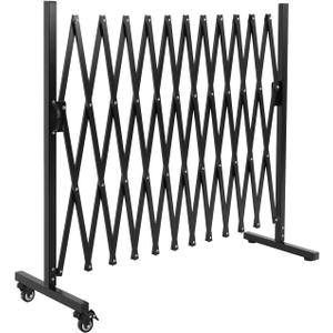 SMONTER Expandable Barricade Gate, 129" Metal Safety Barrier Gate with Casters, Accordion Garden Yard Fence Portable Dog Gates with Latch Indoor Outdoor (129"/10.75ft extendable)