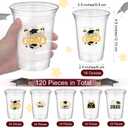 Kochorie 120 Pieces 16 Ounce Graduation Cups Disposable Class of 2026 Cup Clear Print Drink for Hot Cold Drinks Party Supplies, Black and Gold
