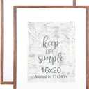 kennethan 16x20 Picture Frame Rottern Brown Set of 2, Wooden Poster Frame for Wall Mounting Display for Home, Office,Gallery,Holiday with Photos, Posters, Puzzles