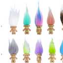 100PCS Mini Troll Dolls, PVC Vintage Troll Doll Mini Action Figures 1.2" Cake Toppers Chromatic Adorable Cute Little Guys Collection, School Project, Arts Crafts, Party Favors