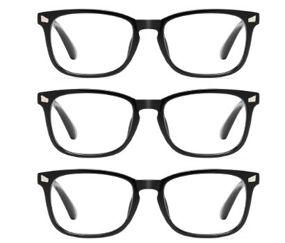 CCVOO Reading Glasses for Women/Men, Eyeglasses, Blue Light Readers for Women/Men, Computer Eye Glasses, Cheaters 1.75 (3xBlack, 2xClear)