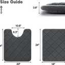 YIHOUSE Memory Foam Bathroom Rugs Set, Ultra Soft Bath Mats for Bath Floor Set of 2, Bathroom Rug with Toilet U Shaped for Bath Room, Shower, Dark Grey