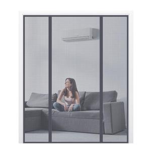 Extra Large Fiberglass Magnetic Screen Door for Sliding & Patio Doors – Heavy Duty Double Opening Mesh, Strong Magnets, Ideal for Large Openings, Gray 76"x81"