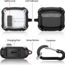 KOREDA Compatible with Samsung Galaxy Buds 3 Case & Galaxy Buds 3 Pro Case with Cleaner Kit, Military TPU Shockproof Protective Hard Cover with Secure Lock for Men (White)