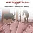 25 PCS Mesh Sandpaper, 2-3/4" x 5" Hook and Loop Net Sanding Sheets, Assorted Grit 80/120/180/240/400, Ideal for Wood, Metal, Automotive Sanding, Anti-Blocking & Dust-Free for Sanding Block