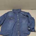 Omoone Women's 3/4 Sleeve Denim Crop Top Tie Knot Shirt Cardigan Size XL