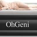 OhGeni Twin XL Air Mattress with Built in Pump for Guest, 18'' Colchon Inflables Blow Up Air Bed with Carrying Bag for Camping, Raised Elevated Double Airbed, Foldable & Portable Air Mattress, Black