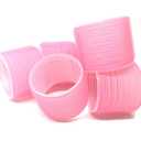 6 Pack Super Jumbo Self Grip Hair Rollers Pro Salon Hairdressing - Big Curlers Create Volume For Long Hair (Pink)
