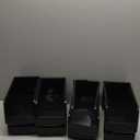 IRIS USA Medium Stackable Storage Bins, 8-Pack, 11"L x 6"W x 5"H, |Made in USA|, Plastic Open Front Shelf Bin for Organizing Parts, Hardware, Tools, Supplies, Garage Shelf, Pantry - Black