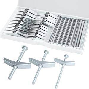 30Pcs Toggle Bolts for Drywall,Heavy Duty Hollow Wall Anchors for Drywall Ceiling - Metal Dry Wall Anchors and Screws Kit,3 Sizes Butterfly Anchors (1/8in, 3/16in, 1/4in)