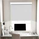 Blindify 100% Blackout Roller Shades, Free-Stop Cordless Roller Blinds for Windows, Thermal Insulated Linen Fabric Window Shades UV Protection for Home, Door, White, 31" W x 72" H