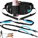Hands Free Dog Leash with Adjustable Waist Belt, Double Waist Leash for Two Dog Walking Training Jogging, Double-Leashes for Two Large Dogs, Dual Padded Handles Pet Running-Leashes Hands Free(Blue)