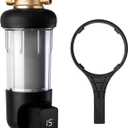 iSpring WSP50ARJ-BP Whole House Water Filter System Prefilter, Auto Flushing Spin Down Sediment Filter for Well Water, Integrated Bypass, 4-Mode Touch-Screen, Reusable, Jumbo Size, 50 Micron