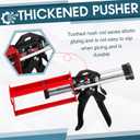 Relaxweex 1 Pc Epoxy Gun Dual Component Caulking Gun, 200 ml / 6.75 Fl oz, Manual Double Cartridge Caulking Gunning for Panel Bonding Adhesive Applicator Fillers, Mix Ratio 1: 1 and 2: 1, Red