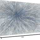 Yihui Arts Hand Painted Abstract Boho Sun Wall Art in Light Blue and White - Textured Painting for Living Room, Bedroom or Bathroom Decor - Picture-Perfect Artwork, 36"L x 24"W
