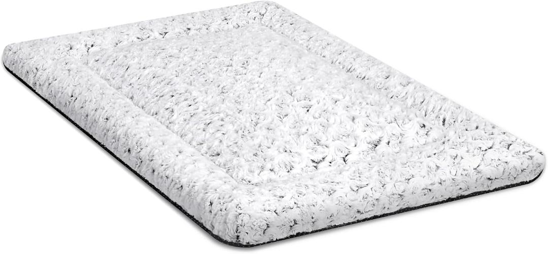 Washable Dog Bed Crate Pad for Medium Large Size, Soft Kennel Pad Crate Mat for Dog Cage Anti-Slip Comfy Pet Bed,35" x 22",Gray (Grey)