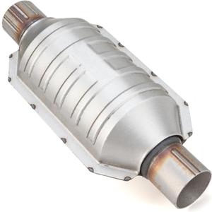 2 Inch 2" Inlet/Outlet Catalytic Converter Universal High Flow Front Cat Convertor Direct-Fit with O2 Port & Heat Shield (1 pack)