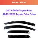 KPY Rain Guards Fit for 2023-2026 Toyota Prius, Out-Channel Window Visors Vent Wind Deflectors 4PC, Car Accessories for 23-26 Prius Prime