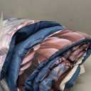 DJY Blue Comforter Set Queen, 7 Piece Floral Comforter Set with Sheets Elegant Flower Print Bed in a Bag Soft Microfiber Complete Bedding Set for All Season