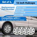 16" Hubcaps Wheel Covers Compatible with 2014-2023 Ford Transit Connect, Hubcap Wheel Cover Replacement Set of 4, Snap-On Direct, # DT1Z-1130-C DT1Z1130C DT11-1130-EB DT111130EB (4Pcs, Gloss Silver)