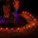 Halloween Pathway Lights Outdoor,10 Pack Halloween Party Decor Stake Lights with C9 Clear Black&Orange Bulbs,19.5Ft Extendable Waterproof Walkway Lights for Yard Porch Lawn Garden