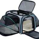 Cat Dog Carrier - Airline Approved Expandable Soft-Sided Pet Carrier with Removable Fleece Pad and Pockets, for Cats/Puppies and Small Animals Large, (2 side expandable)