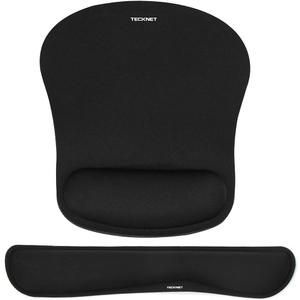 TECKNET Keyboard Wrist Rest and Mouse Pad with Wrist Support, Memory Foam Set for Computer/Laptop/Mac, Lightweight for Easy Typing & Pain Relief Ergonomic Mousepad (Black)
