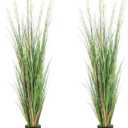 Jexine 2 Pcs 6 ft Tall Artificial Grass Plant Potted Artificial Greenery Floor Plants Faux Pampas Grass Tall in Pot for Housewarming Gift House Garden Bathroom Lobby Outdoor Decoration