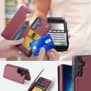 ASAPDOS for Samsung Galaxy A36/A56 5G Case with Card Holder,PU Leather Shockproof Flip Case with RFID Blocking Card Holder and Kickstand for Men Women Red