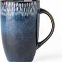 Ceramic Coffee Mugs, Extra Large, 22oz Big Mug, Tea Cups, Hand-painted Mugs, Pottery and Large Handle, Tall Coffee Mug for Office/Home, Microwave and Dishwasher Safe. (starry blue)