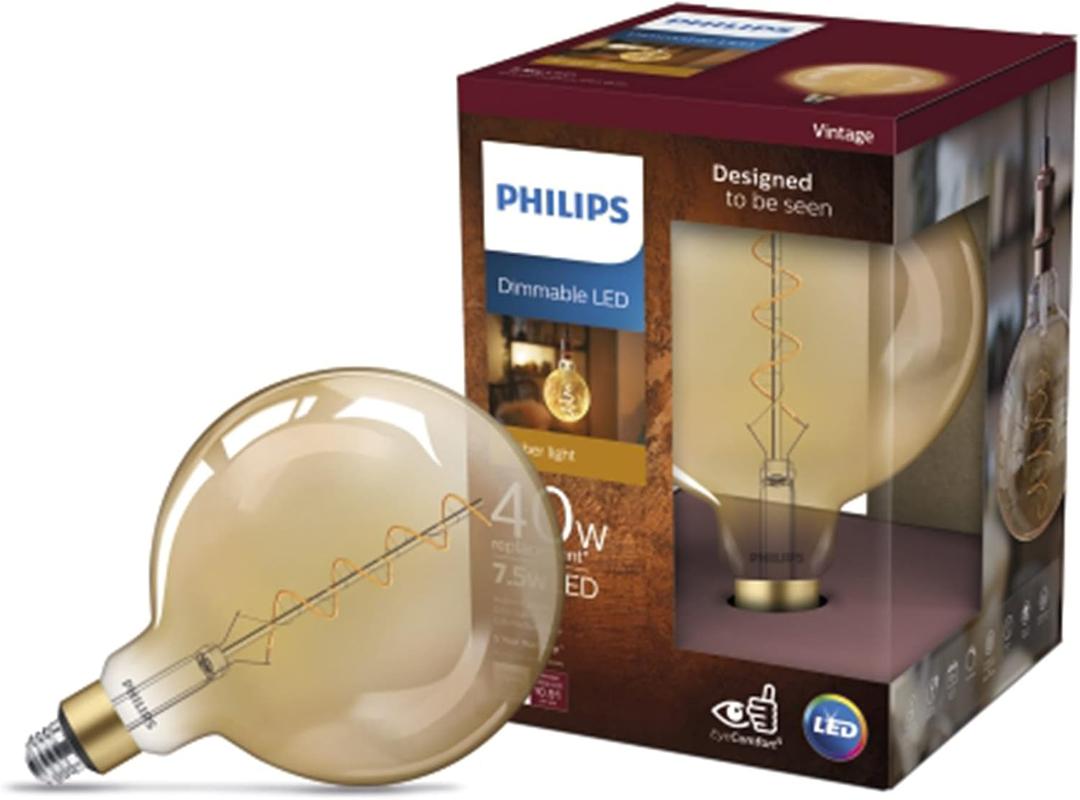 Philips 40W Equivalent Amber G63 Medium Dimmable LED Decorative Light Bulb - 1 Each
